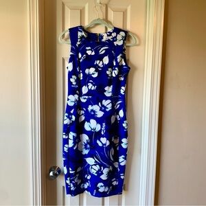Calvin Klein Size 6 Blue Sheath Dress
